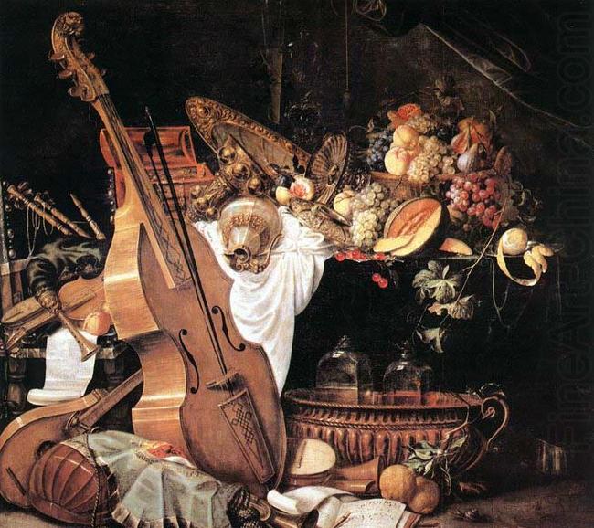 Vanitas Still-Life with Musical Instruments after 1661, Cornelis de Heem